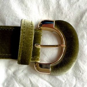 Sézane green velvet belt
